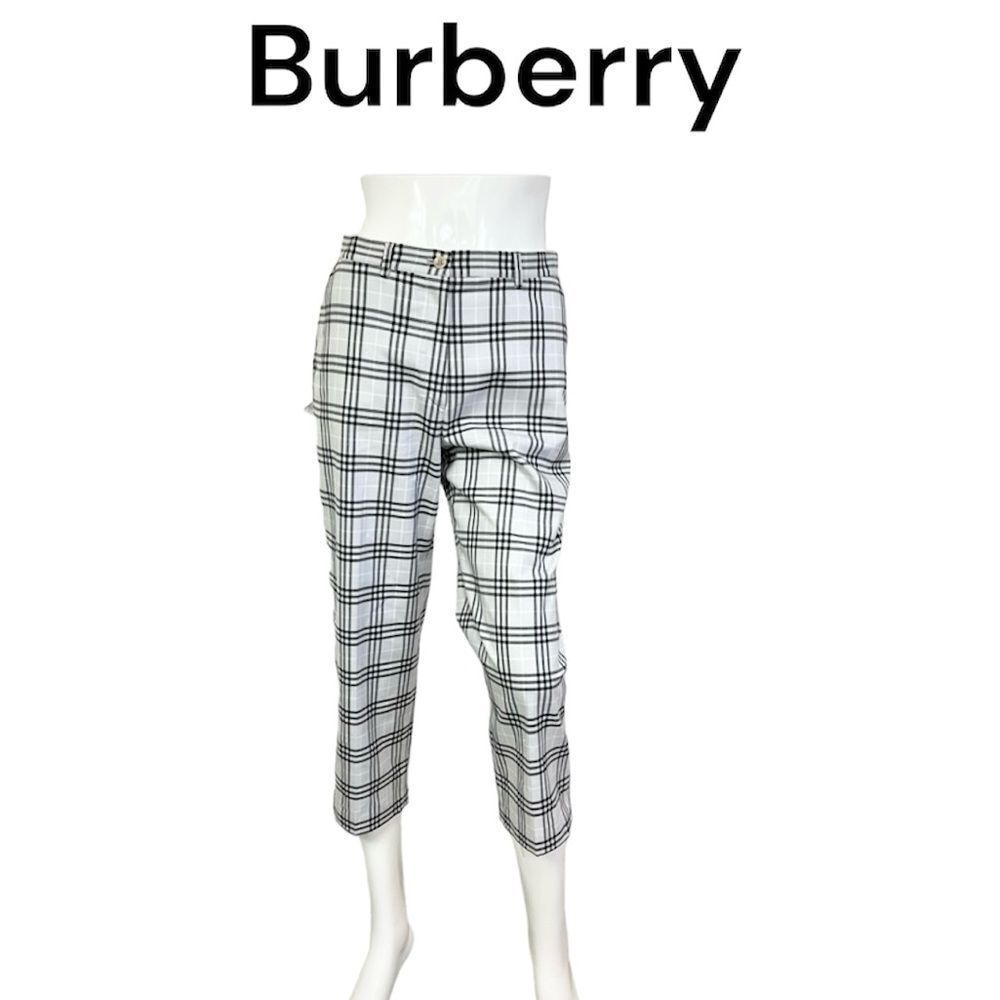 Burberry Golf Vintage Gray Black Nova Check Plaid Capris Trousers pant 28